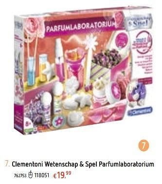 Promoties Clementoni wetenschap + spel parfumlaboratorium - Clementoni - Geldig van 21/03/2019 tot 22/04/2019 bij Dreamland
