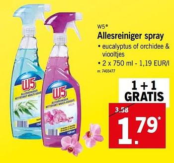 Promoties Allesreiniger spray - W5 - Geldig van 25/03/2019 tot 30/03/2019 bij Lidl