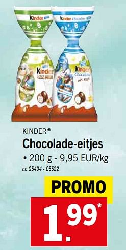 Promoties Chocolade-eitjes - Kinder - Geldig van 25/03/2019 tot 30/03/2019 bij Lidl