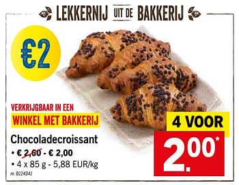 Promoties Chocoladecroissant - Huismerk - Lidl - Geldig van 25/03/2019 tot 30/03/2019 bij Lidl