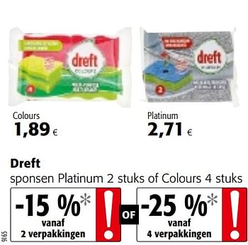 Promoties Dreft sponsen platinum of colours - Dreft - Geldig van 13/03/2019 tot 26/03/2019 bij Colruyt