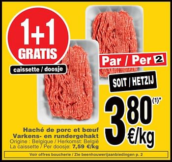 Promoties Haché de porc et bœuf varkens- en rundergehakt - Huismerk - Cora - Geldig van 19/03/2019 tot 25/03/2019 bij Cora