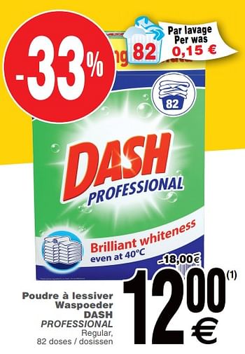 Promotions Poudre à lessiver waspoeder dash professional - Dash - Valide de 19/03/2019 à 25/03/2019 chez Cora