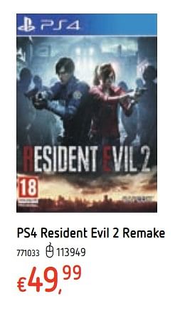 Promoties Ps4 resident evil 2 remake - Capcom - Geldig van 21/03/2019 tot 22/04/2019 bij Dreamland