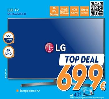Promoties Lg led tv 55uk6750pld - LG - Geldig van 25/03/2019 tot 24/04/2019 bij Krefel