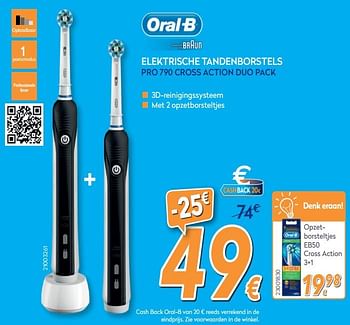 excelleren Voorganger het spoor Oral-B Oral-b elektrische tandenborstels pro 790 cross action duo pack -  Promotie bij Krefel