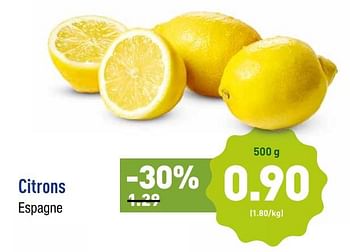 Promoties Citrons - Huismerk - Aldi - Geldig van 18/03/2019 tot 23/03/2019 bij Aldi