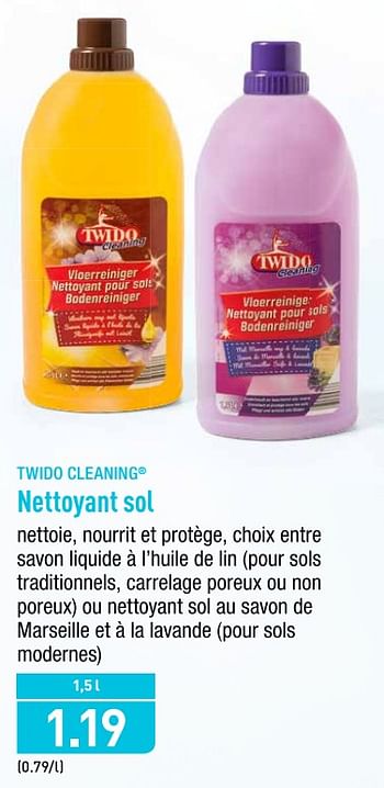 TWIDO CLEANING® Nettoyant sol bon marché chez ALDI