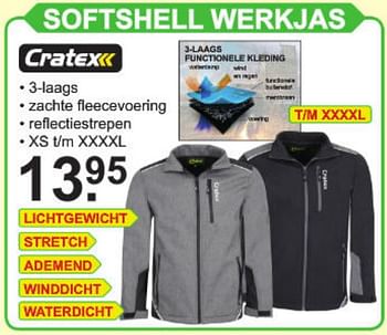 Promotions Softshell werkjas - Cratex - Valide de 11/03/2019 à 31/03/2019 chez Van Cranenbroek