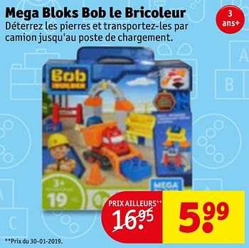 Promotions Mega bloks bob le bricoleur - Mega Bloks - Valide de 19/03/2019 à 24/03/2019 chez Kruidvat