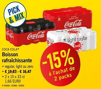 Promotions Boisson rafraîchissante - Coca Cola - Valide de 25/03/2019 à 30/03/2019 chez Lidl
