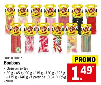 Promotions Bonbons - Look-O-Look - Valide de 25/03/2019 à 30/03/2019 chez Lidl