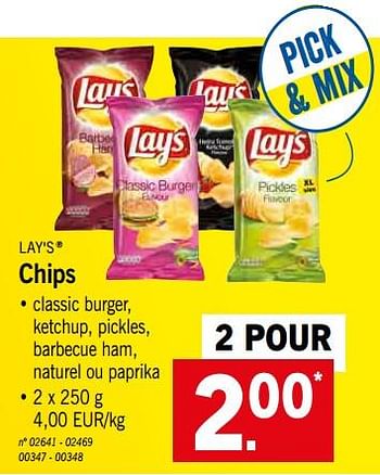 Promotions Chips - Lay's - Valide de 25/03/2019 à 30/03/2019 chez Lidl