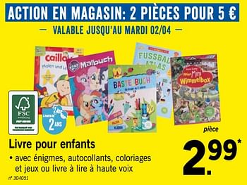 Promotions Livre pour enfants - Produit maison - Lidl - Valide de 25/03/2019 à 30/03/2019 chez Lidl
