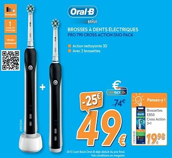 Oral-B Oral-b brosses à dents électriques pro 790 action duo pack - Promotie bij Krefel