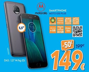 Promotions Motorola smartphone moto g5s plus - Motorola - Valide de 25/03/2019 à 24/04/2019 chez Krefel