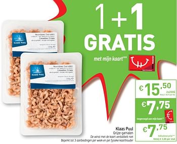 Promoties Grijze garnalen - Klaas Puul - Geldig van 19/03/2019 tot 24/03/2019 bij Intermarche