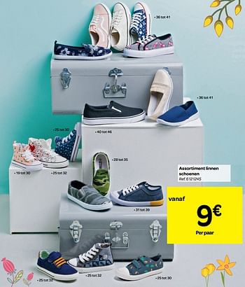 Promoties Assortiment linnen schoenen - Huismerk - Carrefour  - Geldig van 20/03/2019 tot 01/04/2019 bij Carrefour