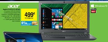 Promoties Acer aspire 3 a315-21-97w3 - Acer - Geldig van 20/03/2019 tot 01/04/2019 bij Carrefour
