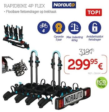 Promoties Rapidbike 4p flex plooibare fietsendrager op trekhaak - Norauto - Geldig van 13/03/2019 tot 05/05/2019 bij Auto 5