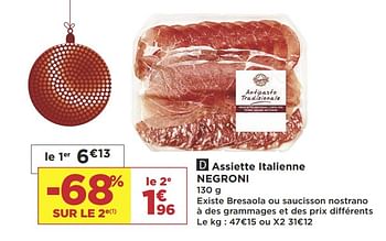 Promoties Assiette italienne negroni - Negroni - Geldig van 19/03/2019 tot 31/03/2019 bij Super Casino