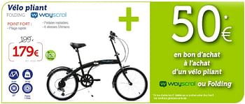 Promoties Vélo pliant folding wayscral - Wayscrall - Geldig van 13/03/2019 tot 05/05/2019 bij Auto 5