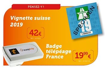 Promotions Vignette suisse 2019 - Produit maison - Auto 5  - Valide de 13/03/2019 à 05/05/2019 chez Auto 5