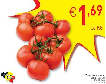 Promoties Tomates en grappes - Huismerk - Intermarche - Geldig van 19/03/2019 tot 24/03/2019 bij Intermarche