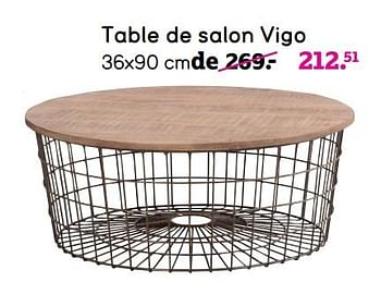 Promotions Table de salon vigo - Produit maison - Leen Bakker - Valide de 18/03/2019 à 31/03/2019 chez Leen Bakker