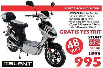 Promoties Talent elektrische scooter - Talent - Geldig van 08/03/2019 tot 07/04/2019 bij Itek