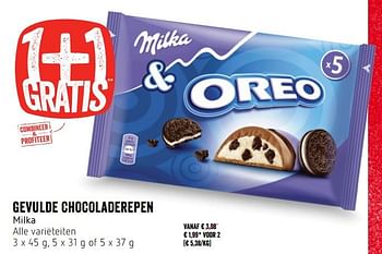 Promoties Gevulde chocoladerepen milka - Milka - Geldig van 21/03/2019 tot 27/03/2019 bij Delhaize