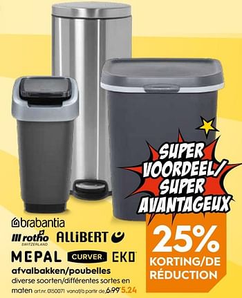 Promoties Afvalbakken-poubelles - Rotho - Geldig van 20/03/2019 tot 02/04/2019 bij Blokker