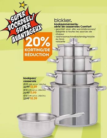 Promoties Kookpan-casserole - Huismerk - Blokker - Geldig van 20/03/2019 tot 02/04/2019 bij Blokker