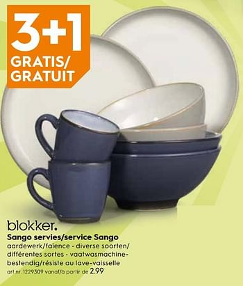 Promoties Sango servies-service sango - Huismerk - Blokker - Geldig van 20/03/2019 tot 02/04/2019 bij Blokker