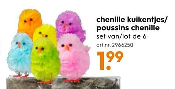 Promoties Chenille kuikentjes- poussins chenille - Huismerk - Blokker - Geldig van 20/03/2019 tot 02/04/2019 bij Blokker