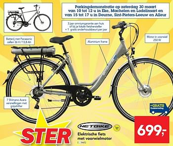 Promoties Elektrische fiets met voorwielmotor - Netbike - Geldig van 27/03/2019 tot 09/04/2019 bij Makro
