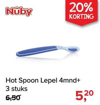 Promotions Hot spoon lepel 4mnd+ 3 stuks - Nuby - Valide de 19/03/2019 à 13/04/2019 chez Baby-Dump