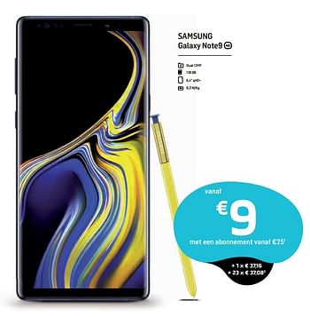 Promoties Samsung galaxy note9 - Samsung - Geldig van 18/03/2019 tot 02/04/2019 bij Base