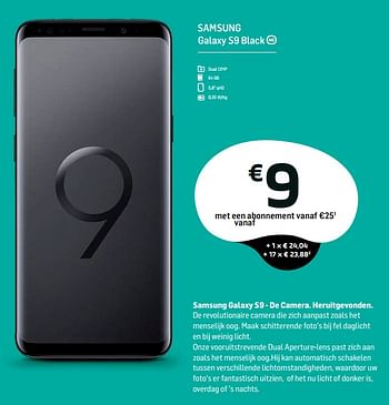 Promoties Samsung galaxy s9 black - Samsung - Geldig van 18/03/2019 tot 02/04/2019 bij Base