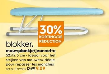 Promoties Mouwplankje-jeannette - Huismerk - Blokker - Geldig van 20/03/2019 tot 02/04/2019 bij Blokker