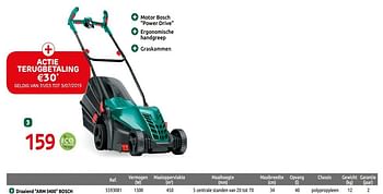 Promoties Elektrische grasmaaier draaiend arm 3400 bosch - Bosch - Geldig van 01/04/2019 tot 30/06/2019 bij Brico