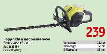 Promoties Heggenschaar met benzinemotor rht25x55r ryobi - Ryobi - Geldig van 01/04/2019 tot 30/06/2019 bij Brico