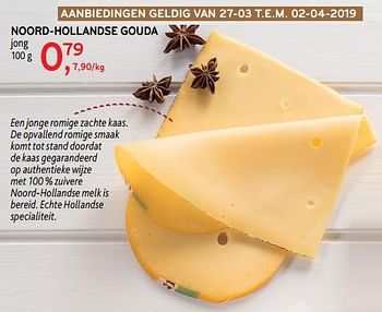 Promoties Noord-hollandse gouda jong - Huismerk - Alvo - Geldig van 27/03/2019 tot 02/04/2019 bij Alvo