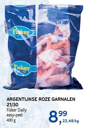 Promoties Argentijnse roze garnalen 21-30 fisker daily easy-peel - Fisker - Geldig van 27/03/2019 tot 09/04/2019 bij Alvo