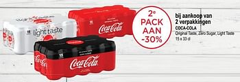 Promoties 2e pack aan -30% coca-cola original taste, zero sugar, light taste - Coca Cola - Geldig van 27/03/2019 tot 09/04/2019 bij Alvo