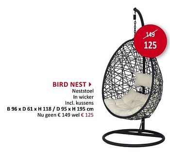 Promoties Bird nest neststoel - Huismerk - Weba - Geldig van 20/03/2019 tot 22/04/2019 bij Weba