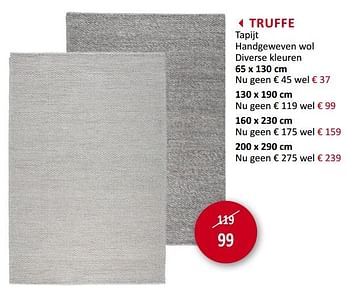Promotions Truffe tapijt - Produit maison - Weba - Valide de 20/03/2019 à 22/04/2019 chez Weba