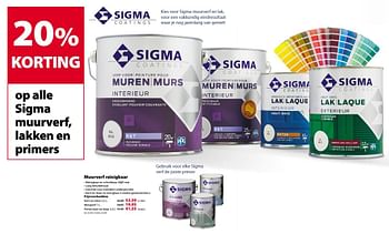 Promoties Muurverf reinigbaar kant-en-klaar - Sigma - Geldig van 27/03/2019 tot 09/04/2019 bij Gamma