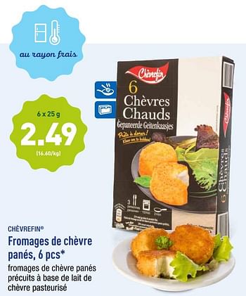 Promotions Fromages de chèvre panés - Chévrefin - Valide de 25/03/2019 à 30/03/2019 chez Aldi