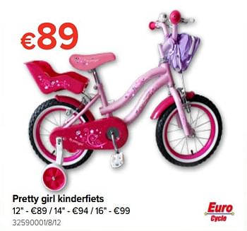 Promoties Pretty girl kinderfiets - Euro Cycle - Geldig van 29/03/2019 tot 21/04/2019 bij Euro Shop